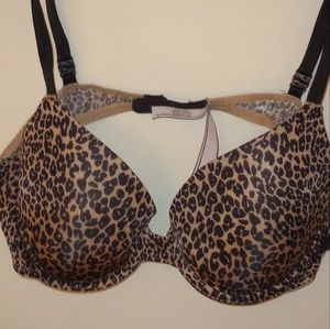 🍒VICTORIA’S SECRET Push-Up Bra Size 36B Leopard Print Padded EUC